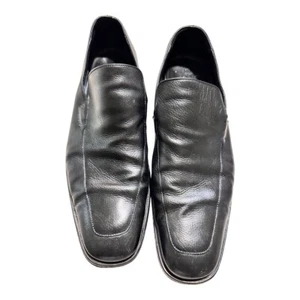 Black Gucci Leather Slip-on Loafer Comfort Horse-bite Dress Shoes Size 9D Italy - Picture 1 of 19