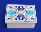 4 x 3 Inches Marble Dressing Table Box Floral Pattern Inlay Work Jewelry BOX