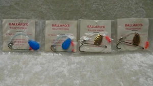 (4)Walleye Fishing Lures BALLARDS RESORT BAUDETTE MN VINTAGE WALLEYE RIGS NICE - Picture 1 of 6