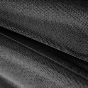 ENGLISH NET BLACK Fabric Sheer Bridal | 2 Way Stretch 60" By the Yard - Picture 1 of 7