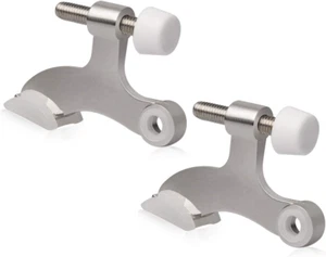 2 Pack Hinge Pin Door Stopper Brushed Satin Nickel - Adjustable Heavy Duty Hinge - Picture 1 of 12
