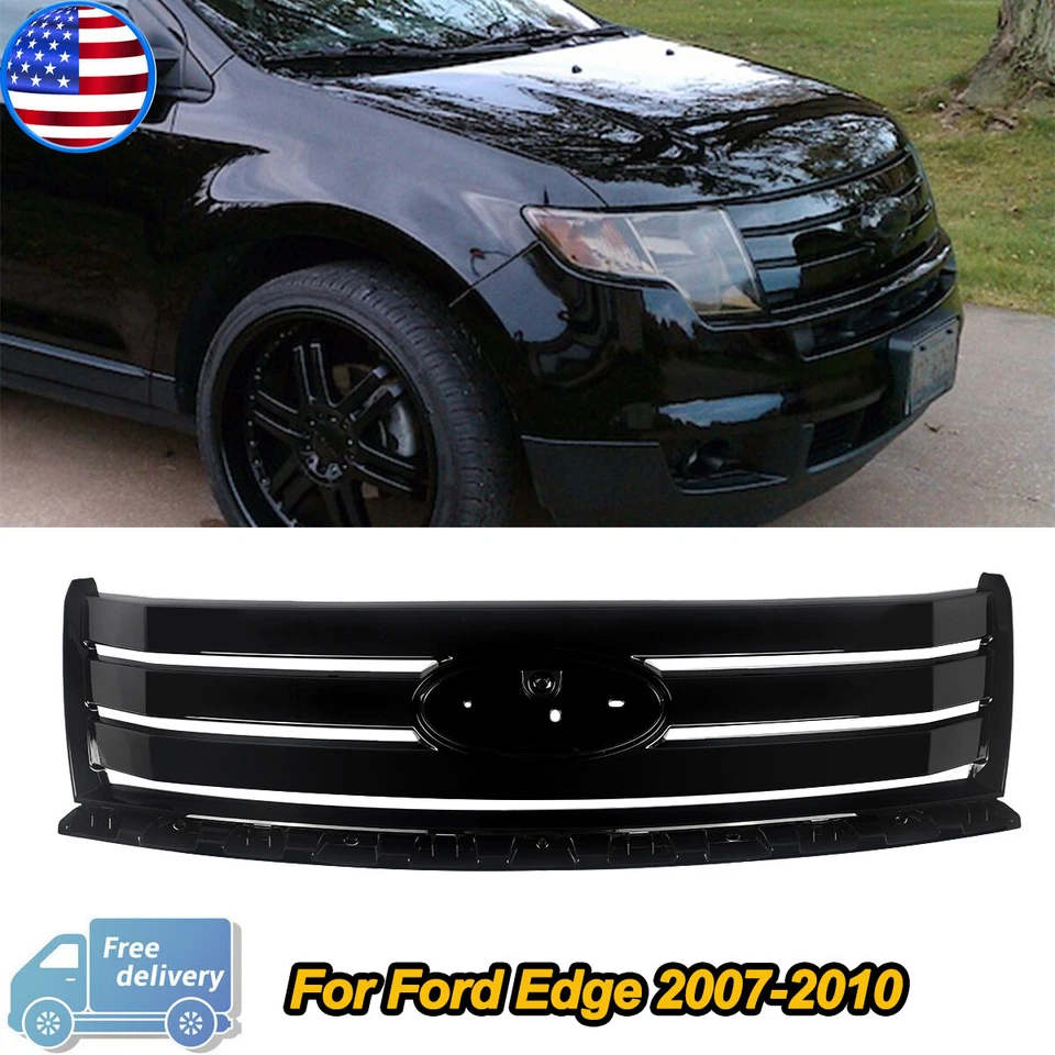 Front Bumper Upper Grille Gloss Black Grill For 2007-2010 Ford Edge 7T4Z-8200-BB Foto 1 de 4