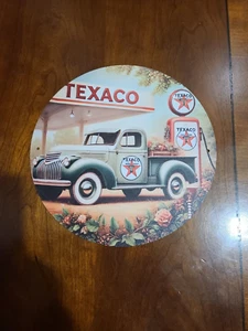 Texaco Gasoline Metal Sign PUMP PLATE GAS STATION OIL 7 3/4" x 7 3/4" NEW - Picture 1 of 2