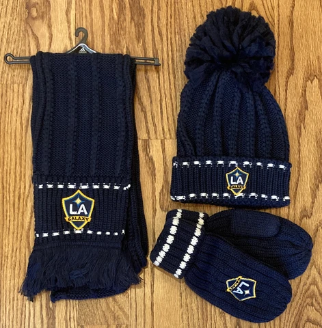 LA Galaxy MLS adidas Women’s Scarf, Gloves & Knit Beanie Hat Set Cover
