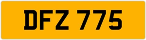 DFZ 775 D 3x3 DATELESS PRIVATE NUMBER PLATE DOM DAN DON DAV DEL DEZ DEC DAZ DEA - Picture 1 of 1