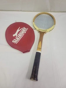 Vintage Slazenger Challenge No. 1 Wooden Tennis Racket Made in England w/ Cover - Picture 1 of 10