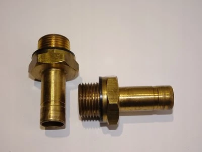 Connettore ottone dritto passante filettato 3/8'' spina 12 mm - Immagine 1 di 4