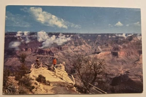 Grand Canyon Arizona Point Tourist Overlook Vtg Unused Fred Harvey Postcard 129 - Picture 1 of 2