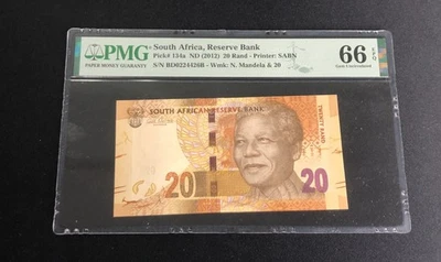 2012 South Africa Reserve Bank 20 Rand Pick# 134a PMG 66 EPQ Gem UNC - Image 1 of 2
