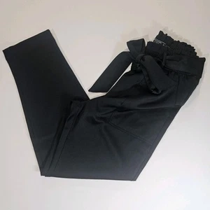 Abercrombie & Fitch Pants Womens Small Black Paperbag Waist Belted HighRise Goth - Picture 1 of 9