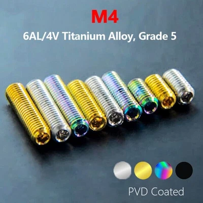 Titanium M4 Grub Screw Flat Point Hex Allen Socket Set Screw for Bike Derailleur - Image 1 of 4