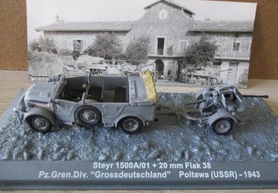 ALTAYA VOITURE + REMORQUE GUERRE STEYR 1500A 20mm FLAK POLTAWA (USSR 1943) 1/72 - Photo 1/2