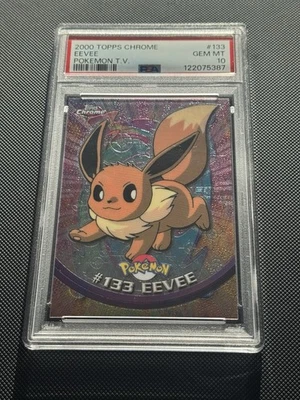 PSA 10 2000 Pokemon Game Topps Chrome EEVEE TV Rare Base Set Series 2 GEM MINT  - Image 1 of 2