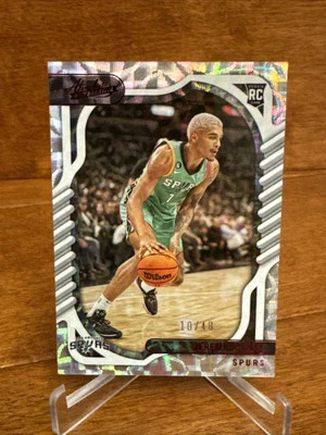 2022-23 Chronicles Absolute Asian Red /40  Jeremy Sochan RC Rookie Jersey Match - Image 1 of 3