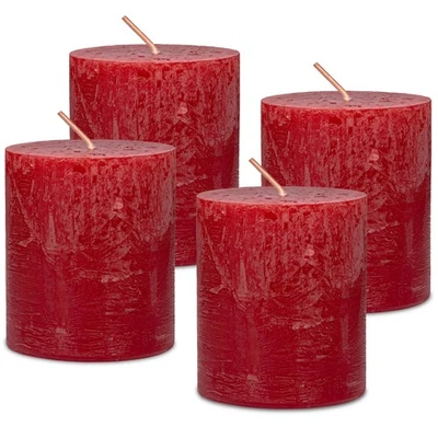 4x DecoLite Rustic Stumpenkerze 8cm Safe Candle RAL Deko durchgefärbt 25h - Bild 1 von 4
