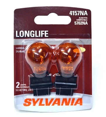 Sylvania LongLife 4157NA 3157 28.5W Two Bulbs Front Turn Signal Parking Lamp Fit - Image 1 of 4