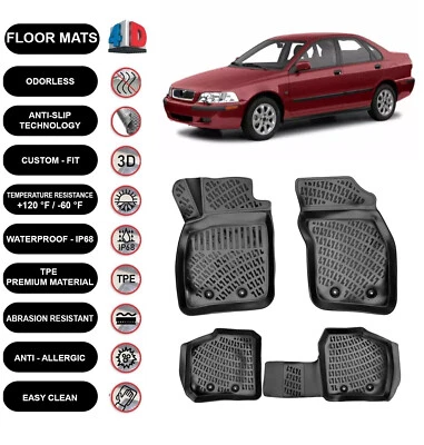 Floor Mats Liner Fits Volvo S40 (1995-2004) Waterproof 4D Molded 4pcs - Изображение 1 из 4