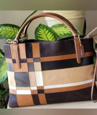 COACH LARGE SOFT BOROUGH BAG IN HAIRCALF PATCHWORK LEATHER  - Image 1 of 4