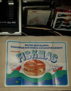 Póster McDonalds Años 70 Suecia "FISKMAC" Raro (McFish) - Imagen 1 de 6