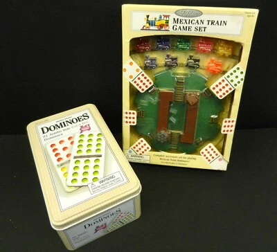 Double Twelve 12 Dominoes 91 Pc Tin + NIB Fondex Mexican Train Game  T296 - Image 1 of 4