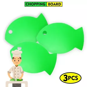 Set of 3 Flexible Chopping Boards Flexible Cutting Sheets Mats Colour Coded Best - Picture 1 of 8