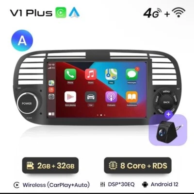 Autoradio Fiat 500 2007-2015 2G+32GB 8 Core 4G+WIFI CarPlay-ANDROIDAUTO. - Imagen 1 de 4