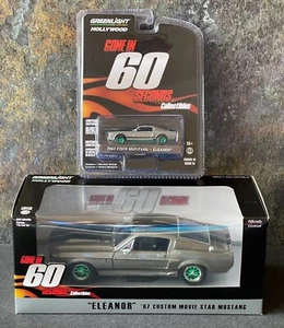 Greenlight Lot 2 1967 Ford Mustang Eleanor Green Machine Chase Scale 1:64 & 1:24 - Picture 1 of 21