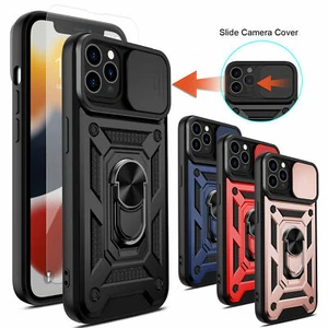For iPhone 13, 13 Pro Max Ring Stand Case Slide Camera Cover / Screen Protector - Picture 1 of 52