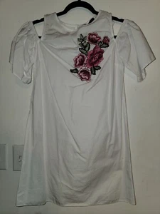 ATMOSPHERE Lightweight Floral Applicay Cotton Dress Size 6 Modest Garden Party - Picture 1 of 10