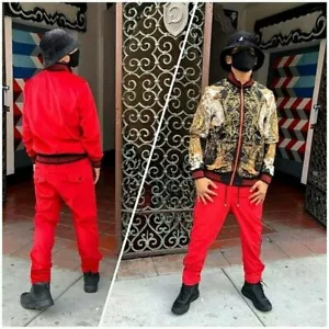 Set Giacca Uomo Moda Rosso | Oro Reversibile - Foto 1 di 7