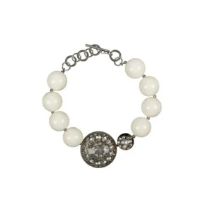 430$ EMPORIO ARMANI Jewels Brass + Glass + Poly Ivory Balls Necklace Woman. - Picture 1 of 2