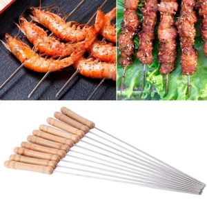 6 PC Kabob Skewers Stainless Steel BBQ Barbecue Skewer Reusable Grilling Sticks - Picture 1 of 1