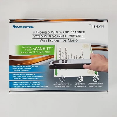 Pandigital Handheld Wifi Wand Scanner  8.5 x 14 Black Scanrite Technology. - Image 1 of 4