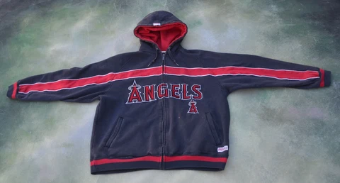 Vintage Stitches MLB Anaheim Angeles Men's Full Zip Hoodie Jacket Size Large Cover