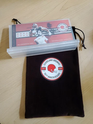 2021 Cleveland Browns STH 75TH Anniversary Commemorative Ticket Stub and holder! Cover