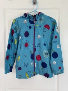 Lands’ End Girls Lightweight Zip Up Windbreaker w/ Hood- Size Medium 10/12- EUC - Picture 1 of 11