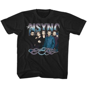 NSYNC Gruppenfoto coole Töne & Flammen Jugend T-Shirt Tanz Pop Musik Merch - Bild 1 von 3