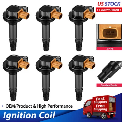 Paquete de 6 bobinas de encendido UF646 para Ford Police Interceptor 2013-2017 sedán 3,5 L V6 Foto 1 de 4