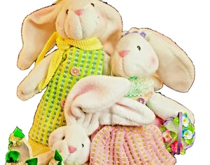 Family Bunny Dolls Centerpiece Easter Holiday Spring Decor Collector Colorful - Picture 1 of 6