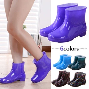Womens Detachable Cotton Rain Boots Waterproof Rain Wellies Outdoor  Gumboots - Picture 1 of 17