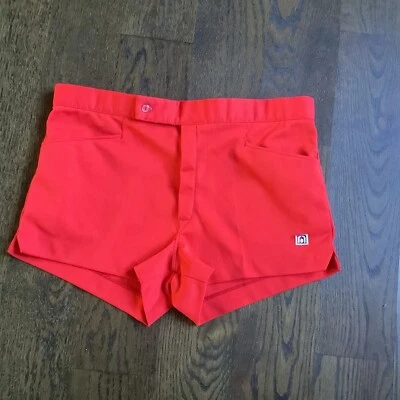 VTG 70s Catalina Tennis Shorts Arthur Ashe Red Sz 36 Old School Shortie - Image 1 of 4