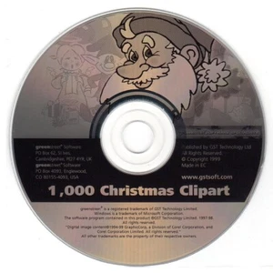1,000 Clipart - Christmas (PC-CD, 1999) for Windows 95/98/NT - NEW CD in SLEEVE - Picture 1 of 3