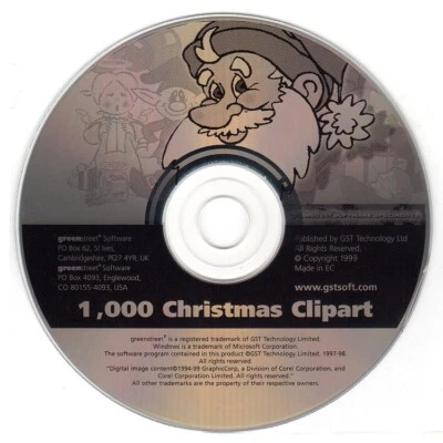 1,000 Clipart - Christmas (PC-CD, 1999) for Windows 95/98/NT - NEW CD in SLEEVE - Image 1 of 3