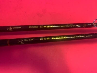 PAR DE CAÑAS DE PESCAR A JUEGO EAGLE CLAW SEA EAGLE 6 PIES 6 PULGADAS 20 A 50 LIBRAS Foto 1 de 4