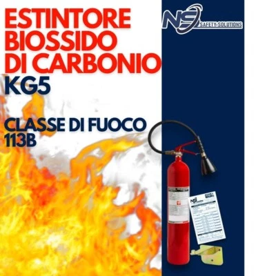Estintore co2 5 kg Per Aziende Ufficio Casa Impianti Elettrici - Immagine 1 di 2