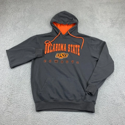 Oklahoma State Cowboys Hoodie Mens Medium Grey Sweatshirt NCAA OSU Football Cover