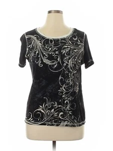 DressBarn Women Black Short Sleeve T-Shirt 1X Plus - Picture 1 of 2