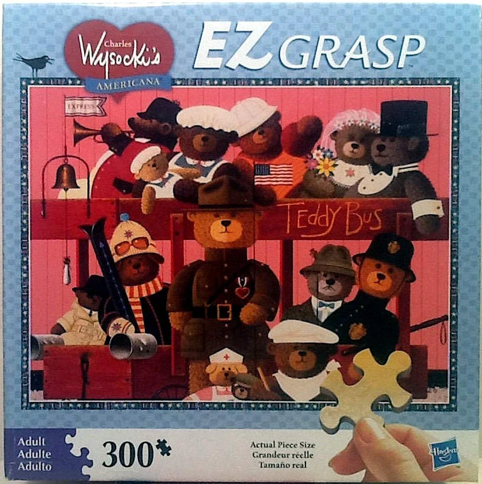 Bear Train Teddy Bus Roosevelt Wysocki Americana 300 pc 18" X 24" Puzzle - Image 1 of 1