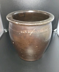 ANTIGUA VASIJA VINTAGE DE GRES ESMALTADO MARRÓN COWDEN & WILCOX - Imagen 1 de 7