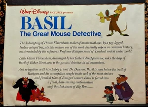 Basil The Great Mouse Detective (Disney) (Original British Quad Poster) (Rare) - Picture 1 of 1
